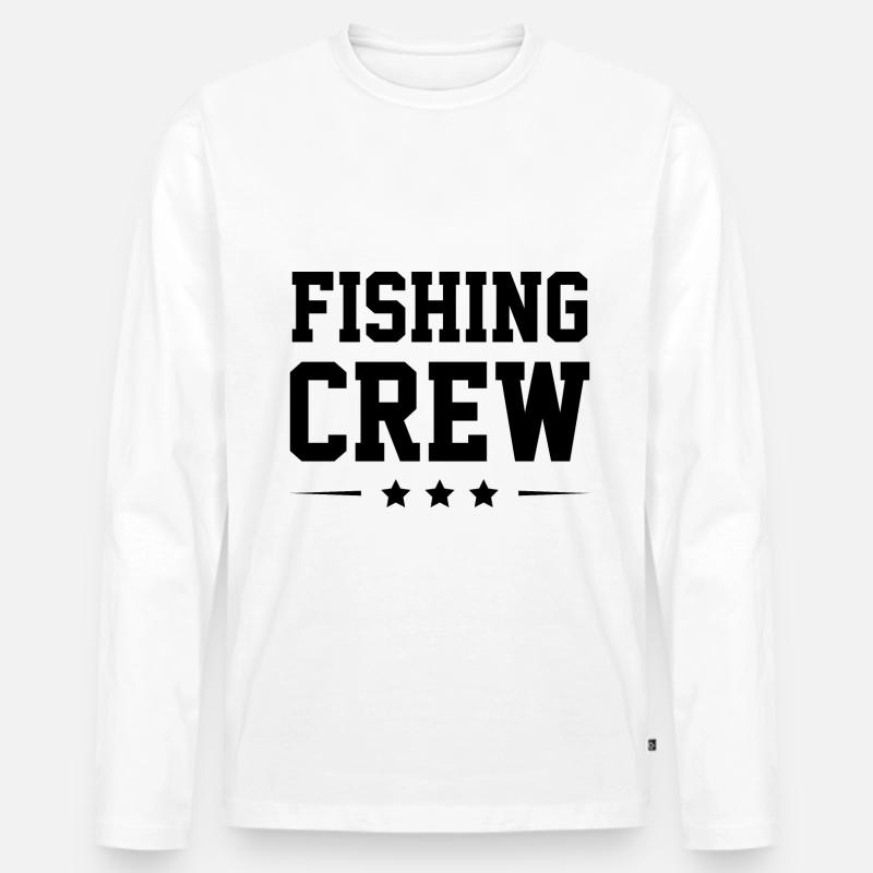 Fishing Crew - Männer Premium Bio Langarmshirt - Weiß