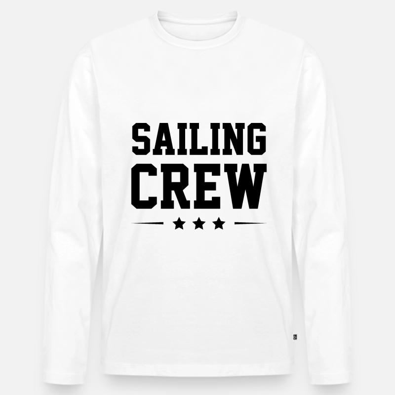 Sailing Crew - Männer Premium Bio Langarmshirt - Weiß