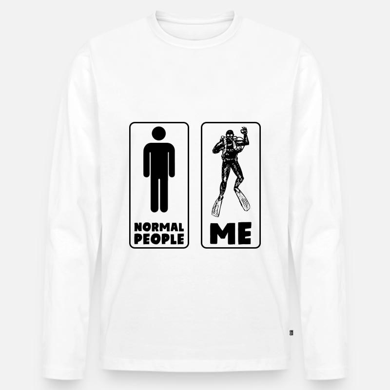 Tauchen Ich Spruch - Männer Premium Bio Langarmshirt - Weiß
