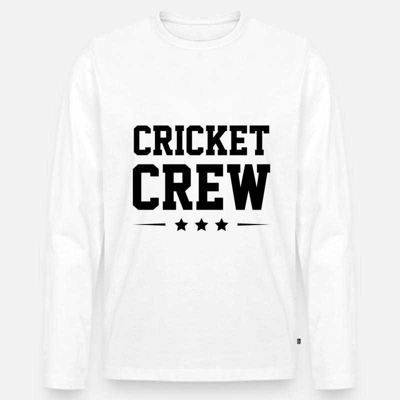 Cricket Crew - Männer Premium Bio Langarmshirt - Weiß