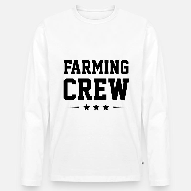 Farming Crew - Männer Premium Bio Langarmshirt - Weiß