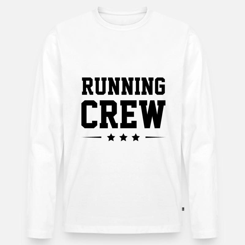 Running Crew - Männer Premium Bio Langarmshirt - Weiß