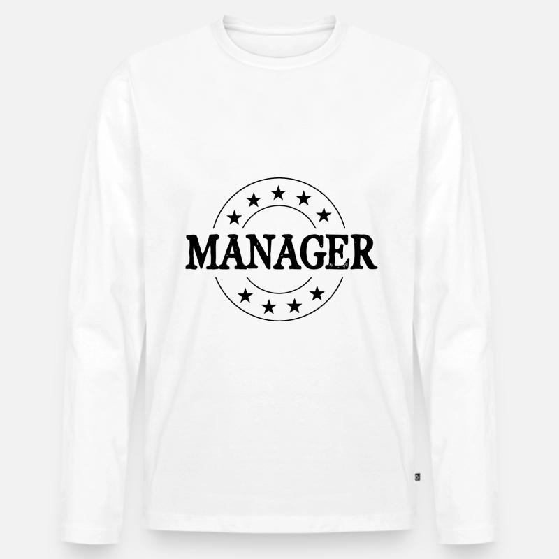 Manager Beruf - Männer Premium Bio Langarmshirt - Weiß