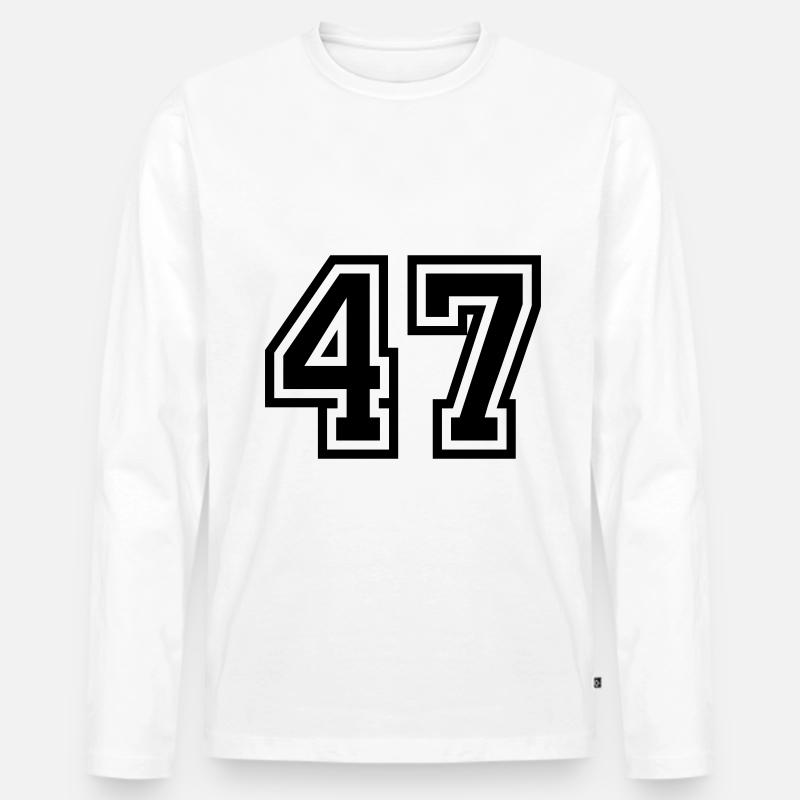 47 Zahl symbol - Männer Premium Bio Langarmshirt - Weiß
