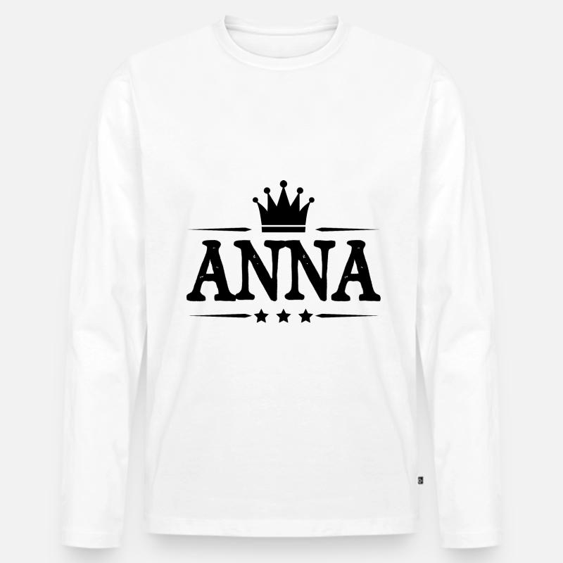 Anna - Männer Premium Bio Langarmshirt - Weiß