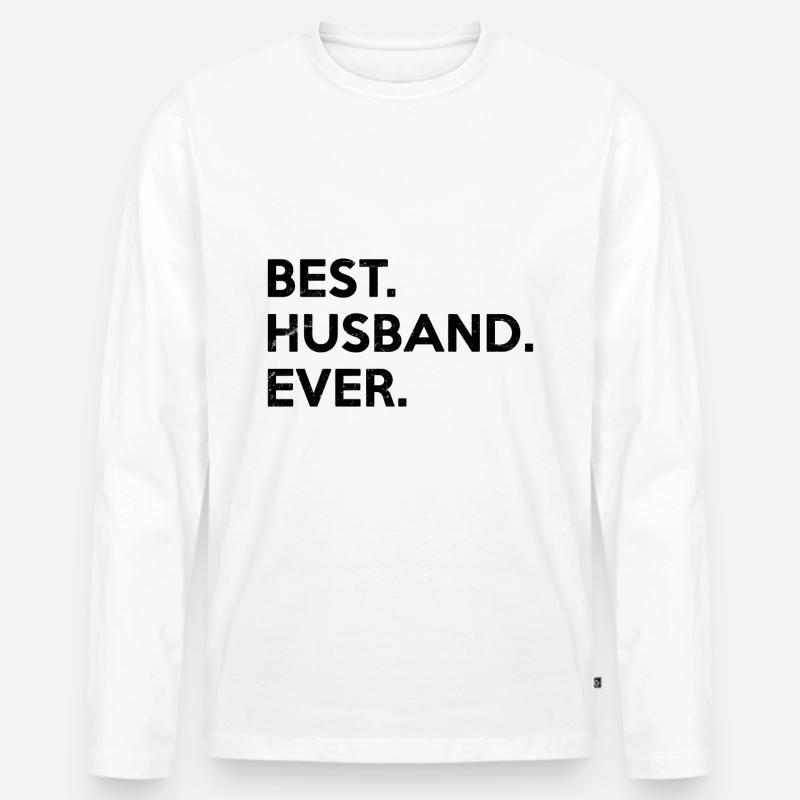 Bester Ehemann aller Zeiten. Geschenke für Super-Mann. Partner. - Männer Premium Bio Langarmshirt - Weiß