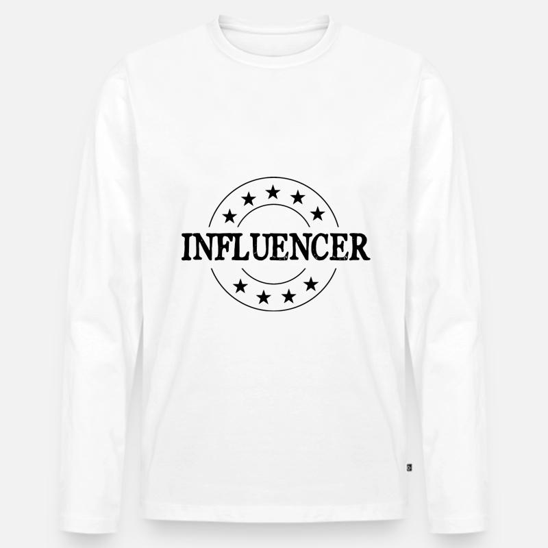 Influencer Beruf - Männer Premium Bio Langarmshirt - Weiß