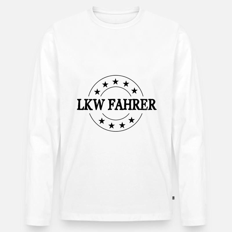 LKW Fahrer Beruf - Männer Premium Bio Langarmshirt - Weiß