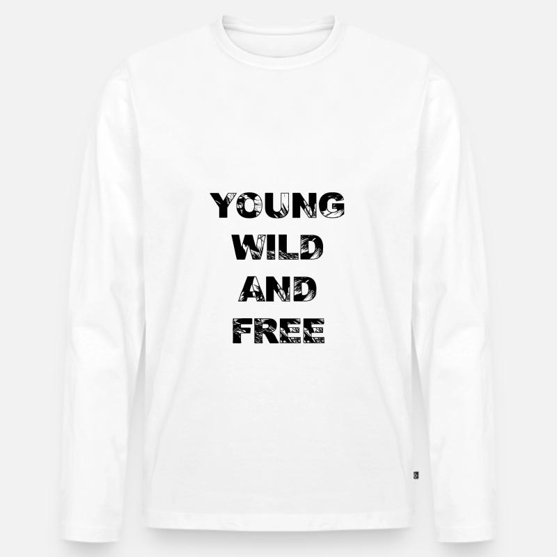 Young wild and free - Männer Premium Bio Langarmshirt - Weiß