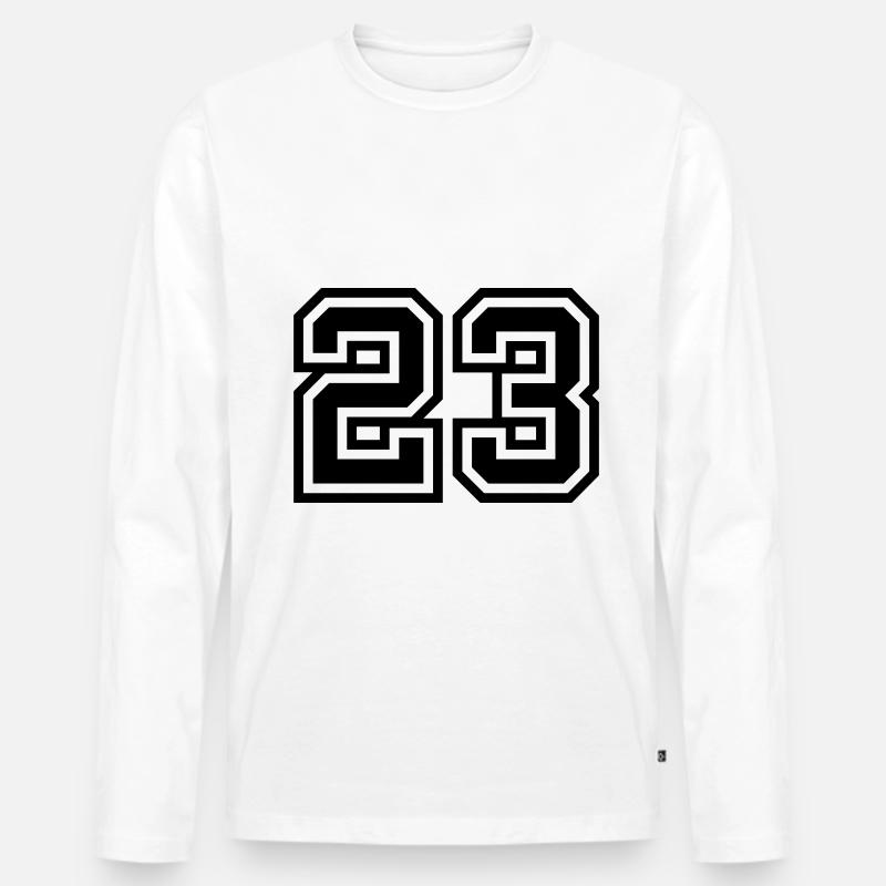23 Zahl symbol - Männer Premium Bio Langarmshirt - Weiß