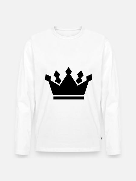 Crown symbol icon - Men's Premium Organic Long Sleeve Shirt - white