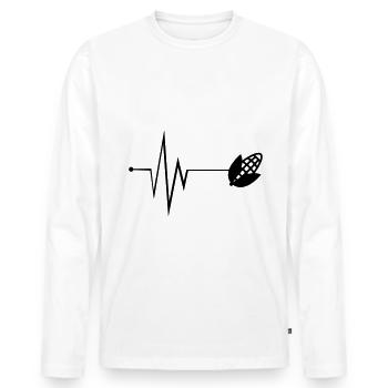 Mais Puls - Männer Premium Bio Langarmshirt - Weiß - Vorne - Nico (187cm)