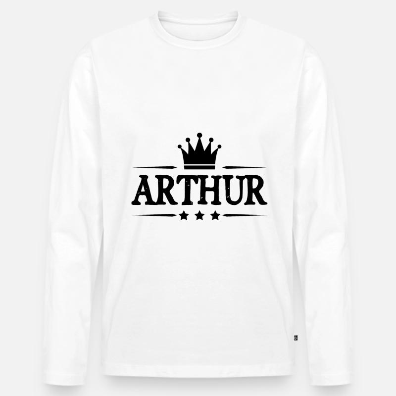 Arthur - Männer Premium Bio Langarmshirt - Weiß