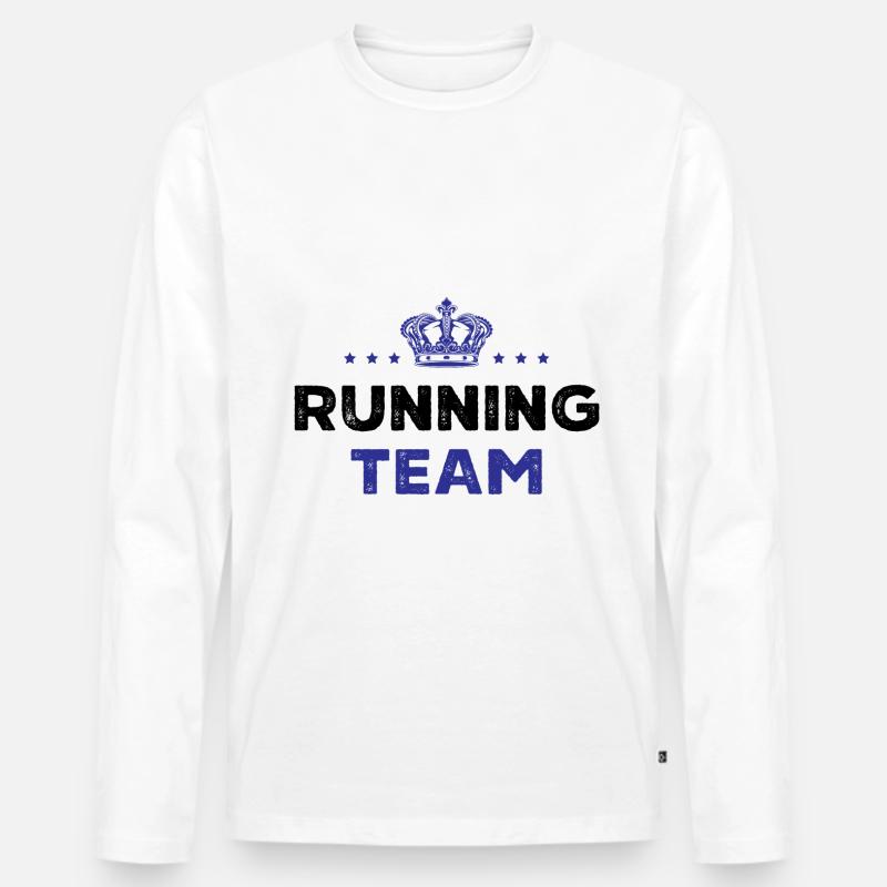 Running Team - Männer Premium Bio Langarmshirt - Weiß