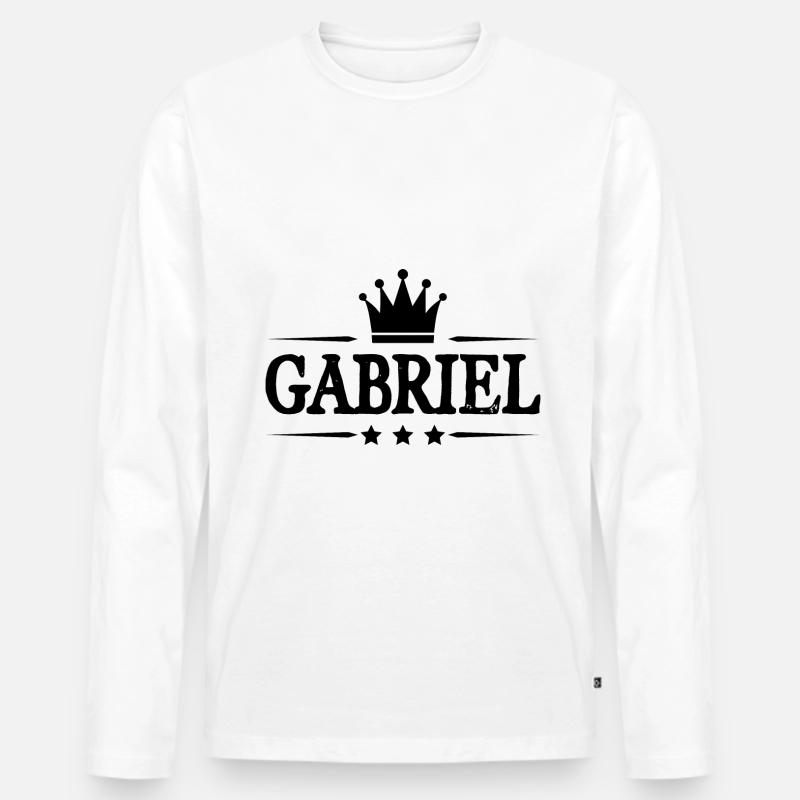Gabriel - Männer Premium Bio Langarmshirt - Weiß