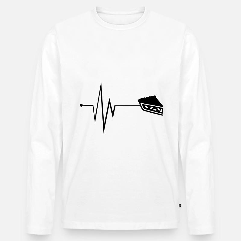 Apfelkuchen Puls - Männer Premium Bio Langarmshirt - Weiß