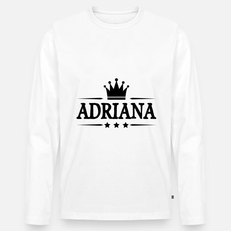 Adriana - Männer Premium Bio Langarmshirt - Weiß