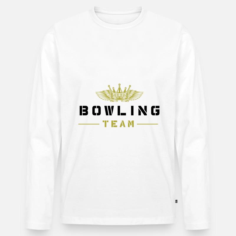 Bowling Team - Männer Premium Bio Langarmshirt - Weiß