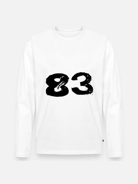 83 Maillot numéro - T-shirt manches longues Premium bio Homme - blanc