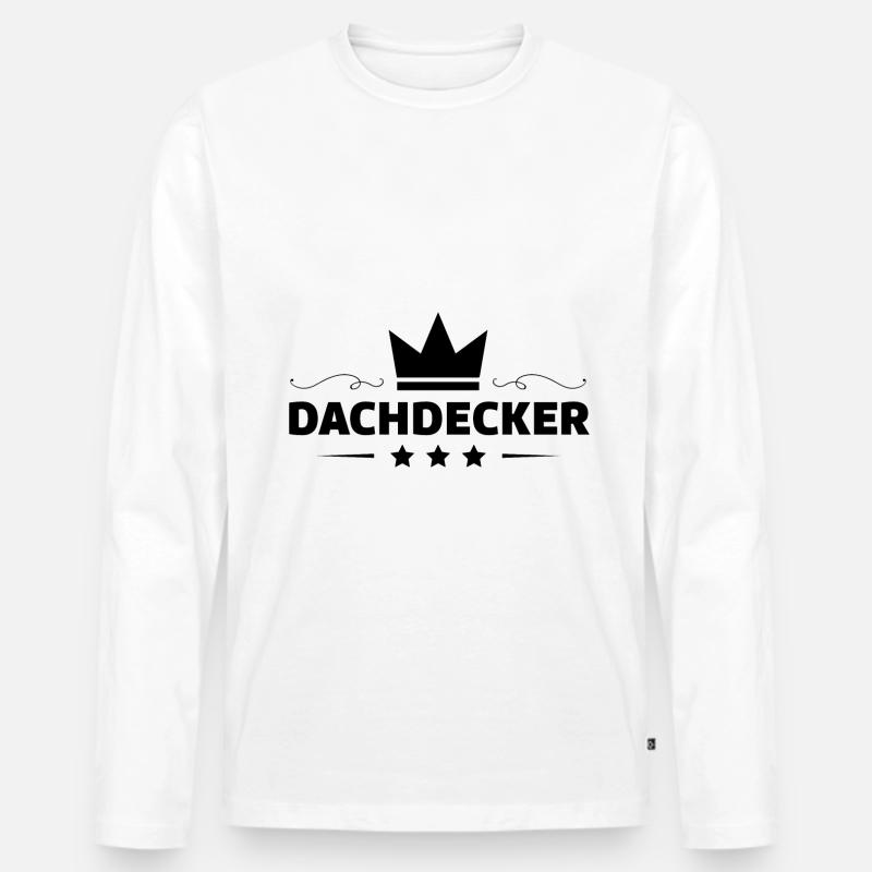 Dachdecker Beruf - Männer Premium Bio Langarmshirt - Weiß
