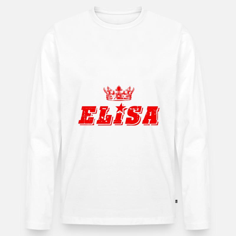 Elisa - Männer Premium Bio Langarmshirt - Weiß