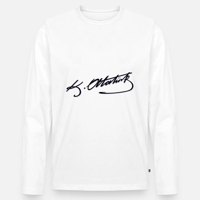 Mustafa Kemal Atatürk imza - Männer Premium Bio Langarmshirt - Weiß