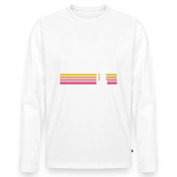Violon violon violon joueur rayures - T-shirt manches longues Premium bio Homme - blanc - Devant - Nico (187cm)
