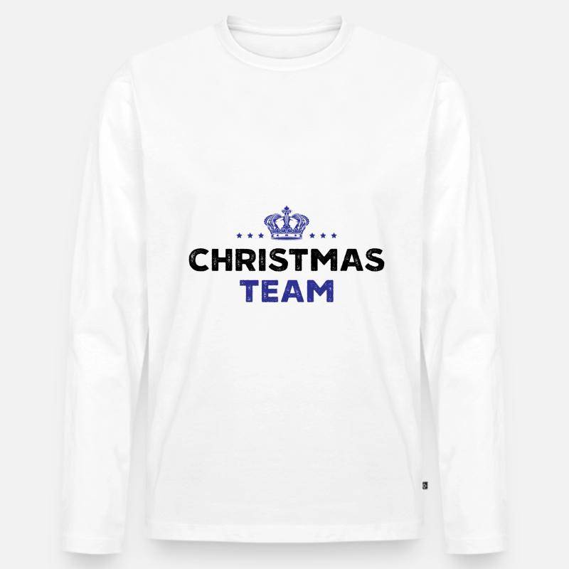 Christmas Team - Männer Premium Bio Langarmshirt - Weiß