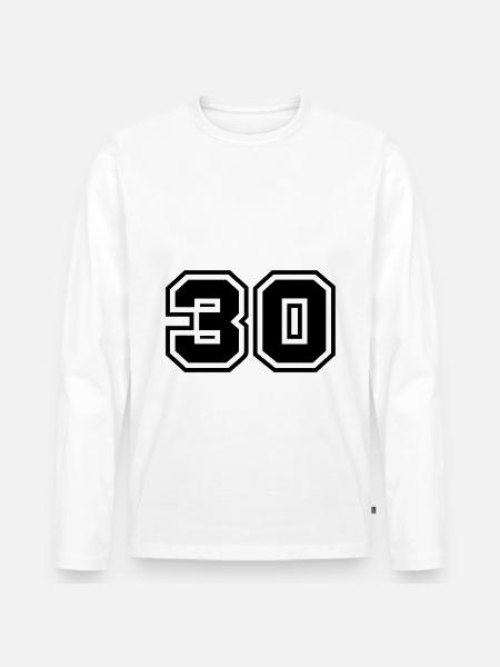 30 number symbol - Men's Premium Organic Long Sleeve Shirt - white