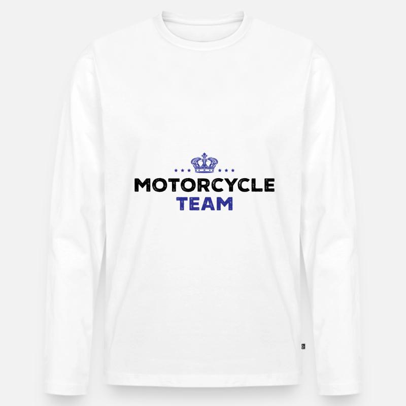 Motorcycle Team - Männer Premium Bio Langarmshirt - Weiß