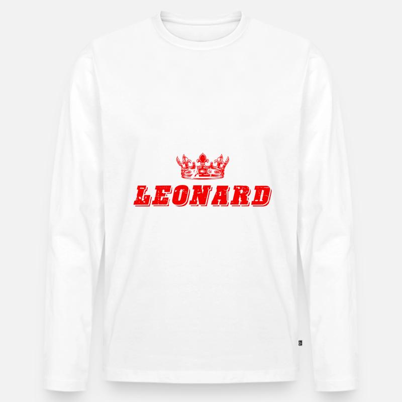 Leonard - Männer Premium Bio Langarmshirt - Weiß