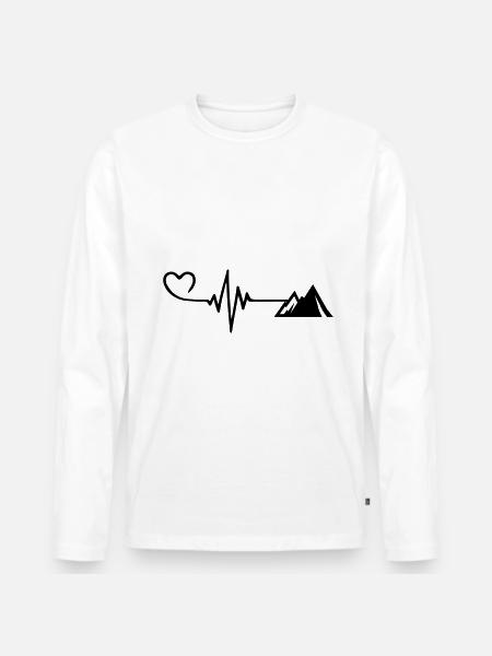 Mountains Pulse Love - Men's Premium Organic Long Sleeve Shirt - white