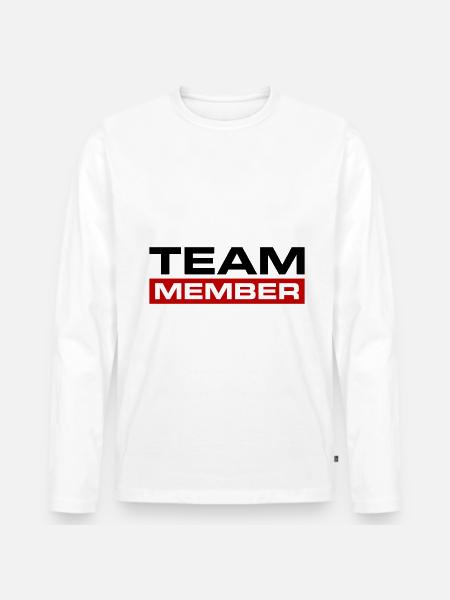 Team Member - Men's Premium Organic Long Sleeve Shirt - white