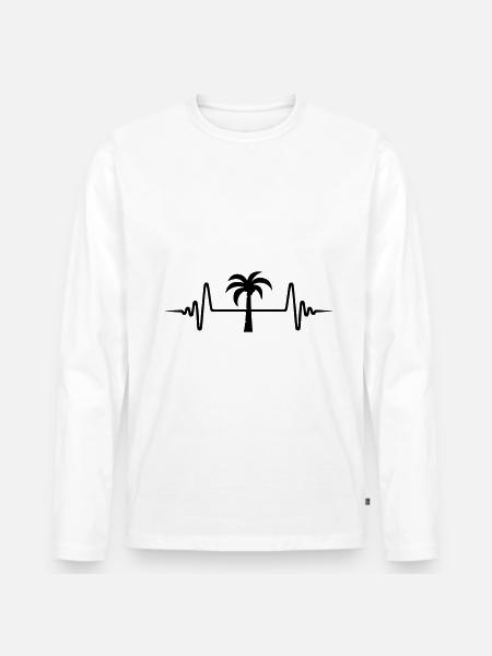 palm pulse - Men's Premium Organic Long Sleeve Shirt - white