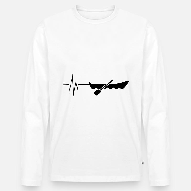 boot Symbol Puls - Männer Premium Bio Langarmshirt - Weiß