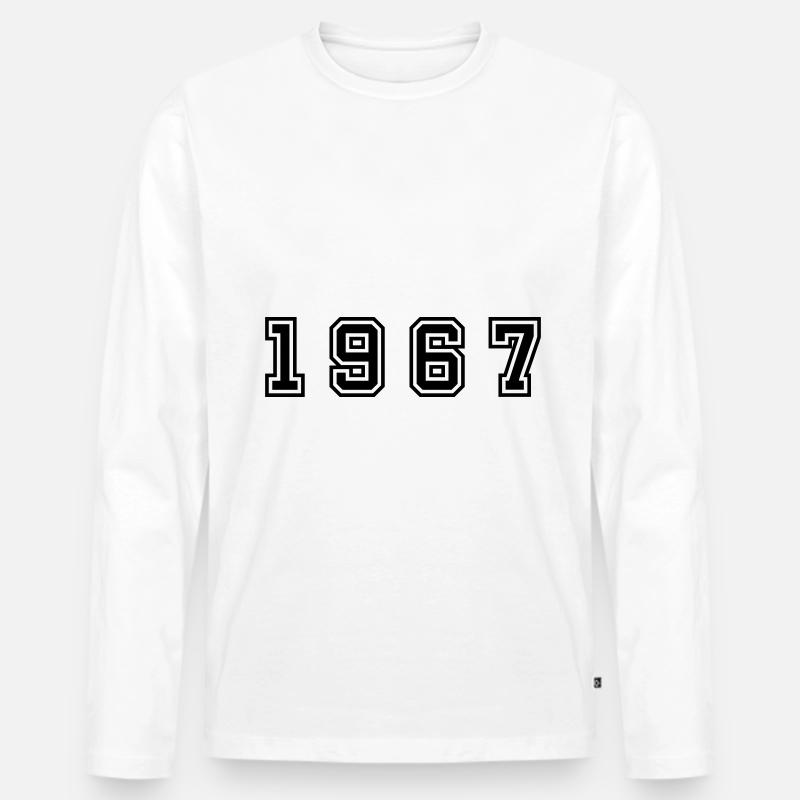1967 Jahr Zahl - Männer Premium Bio Langarmshirt - Weiß