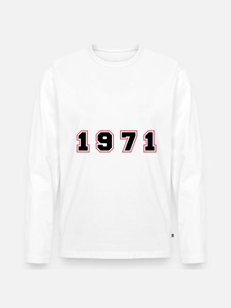 1971 Year Number - Men's Premium Organic Long Sleeve Shirt - white