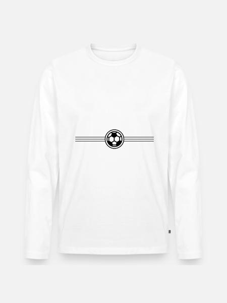 fussball linie - Männer Premium Bio Langarmshirt - Weiß