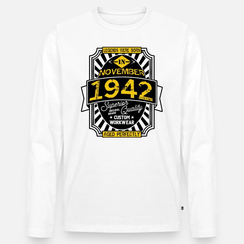 NOVEMBER 1942 - Männer Premium Bio Langarmshirt - Weiß