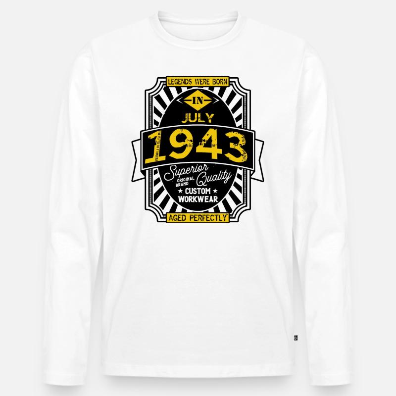 1943 JULI - Männer Premium Bio Langarmshirt - Weiß