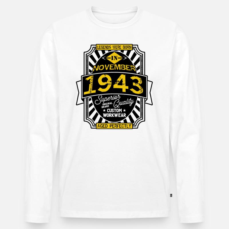 NOVEMBER 1943 - Männer Premium Bio Langarmshirt - Weiß