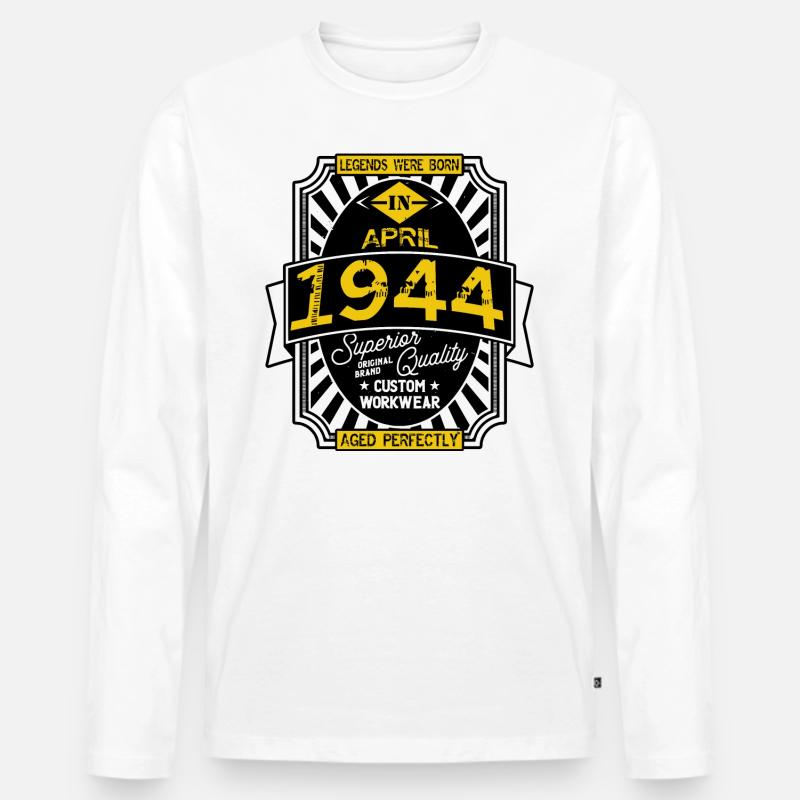 APRIL 1944 - Männer Premium Bio Langarmshirt - Weiß
