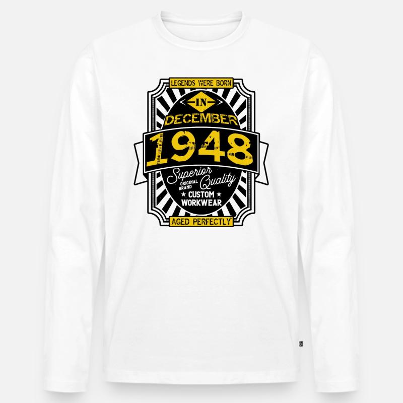 1948 DEZEMBER - Männer Premium Bio Langarmshirt - Weiß