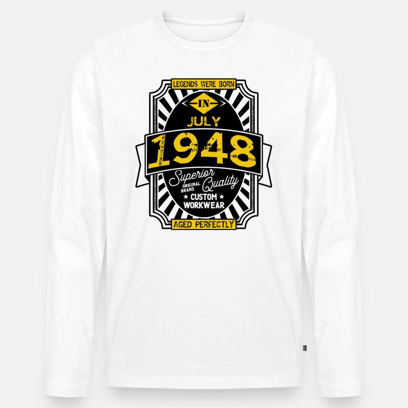 1948 JULI - Männer Premium Bio Langarmshirt - Weiß