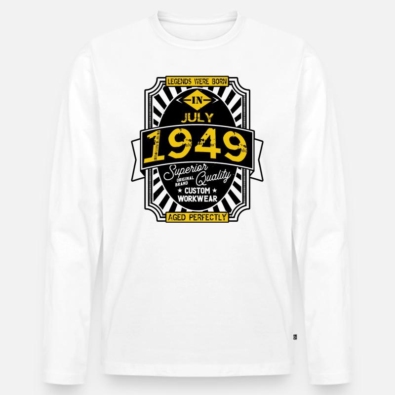 1949 JULI - Männer Premium Bio Langarmshirt - Weiß