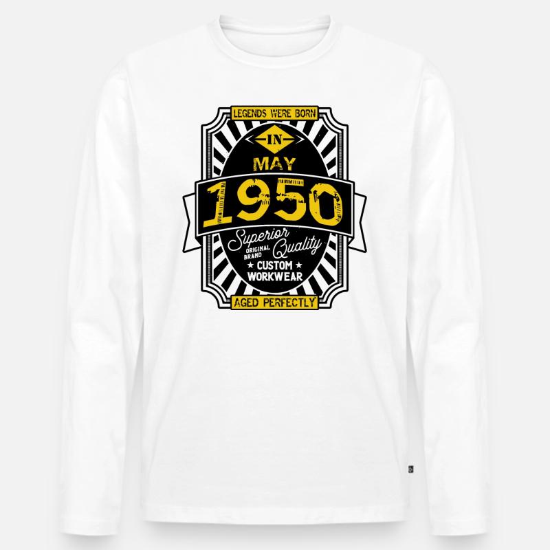 1950 MAI - Männer Premium Bio Langarmshirt - Weiß