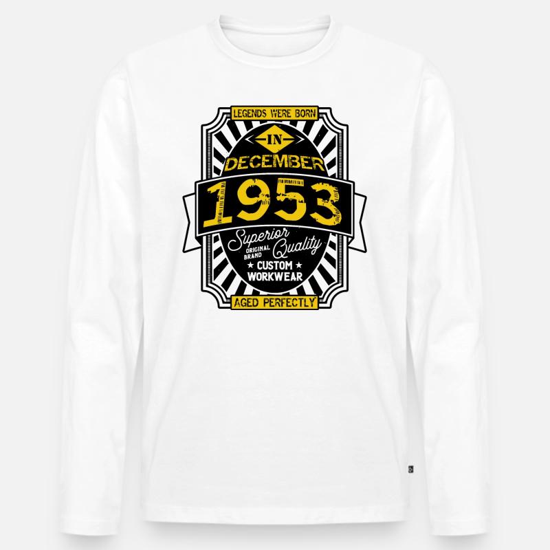 1953 DEZEMBER - Männer Premium Bio Langarmshirt - Weiß