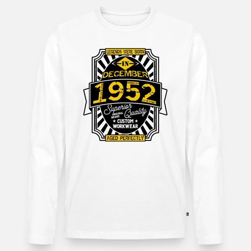 1952 DEZEMBER - Männer Premium Bio Langarmshirt - Weiß