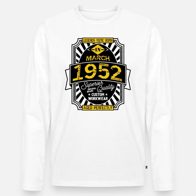 1952 März - Männer Premium Bio Langarmshirt - Weiß