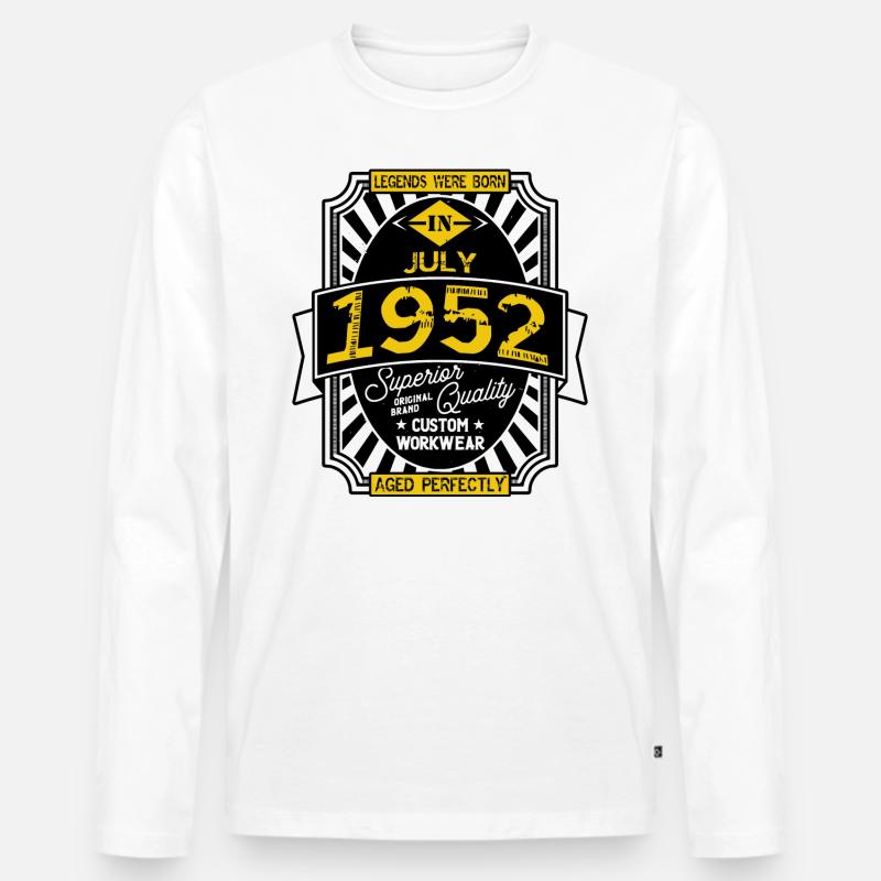 1952 JULI - Männer Premium Bio Langarmshirt - Weiß
